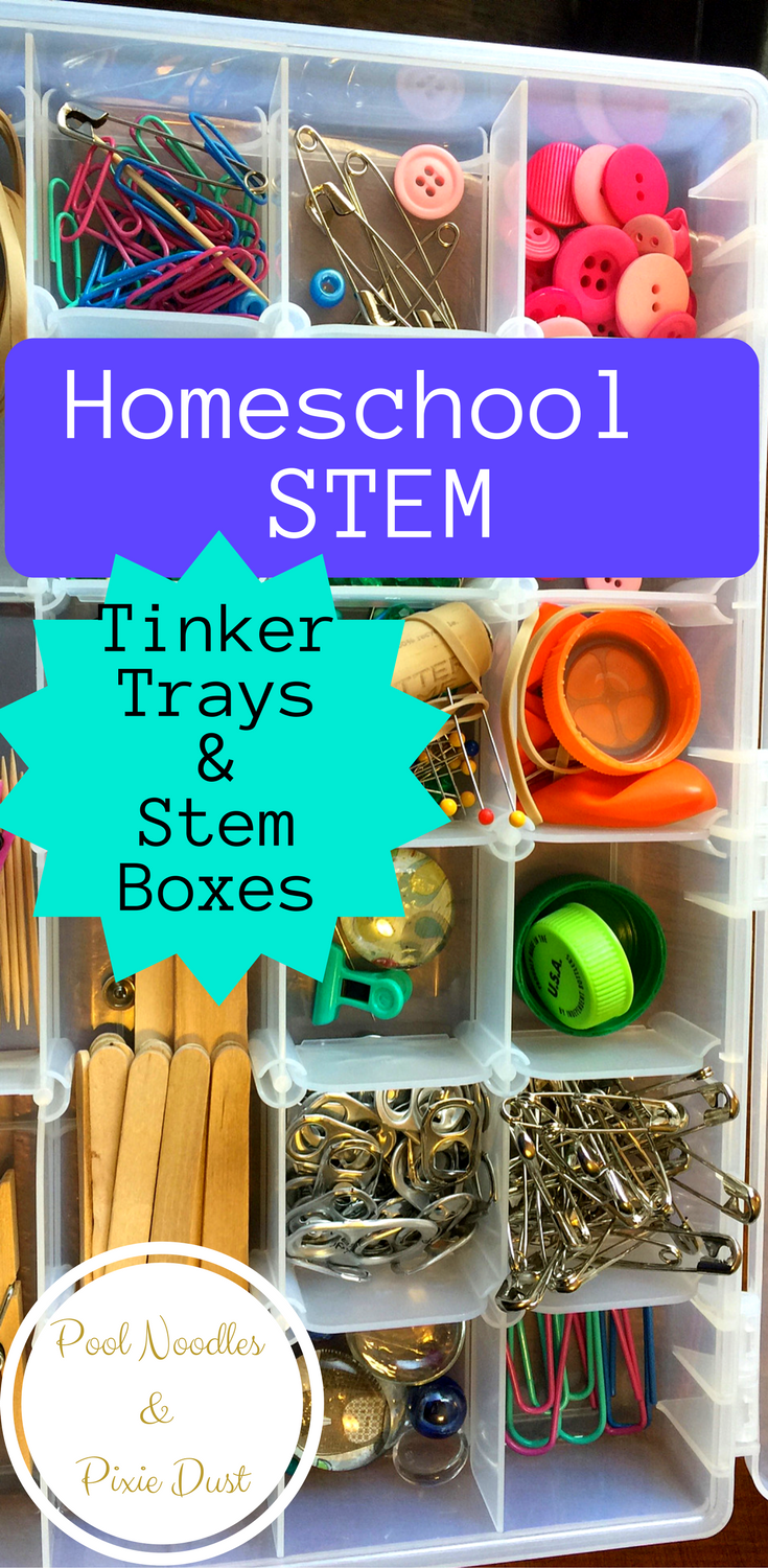 Homeschool STEM Ideas to save you time and money. TInker trays and STEM Boxes.