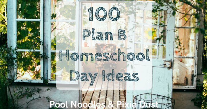 100 Plan B Homeschool Day Ideas - Pool Noodles & Pixie Dust