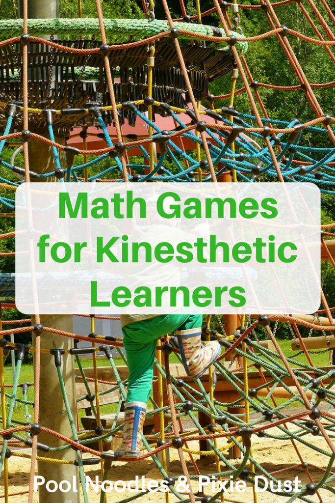 Math Games for Kinesthetic Learners -Ideas to help teach kinesthetic math to kinesthetic learners. Pool Noodles & Pixie Dust