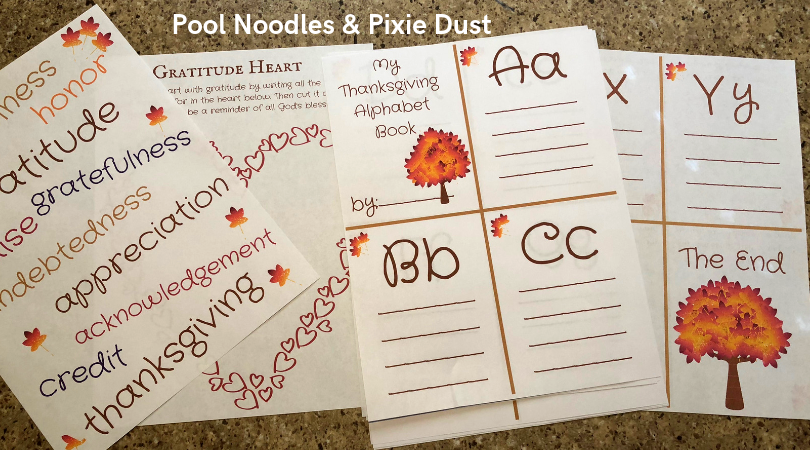 An ABC Mini-Book to record all the things your thankful for as you travel through the alphabet. Plus a family gratitude heart printable and poster. FREE until November 30th!