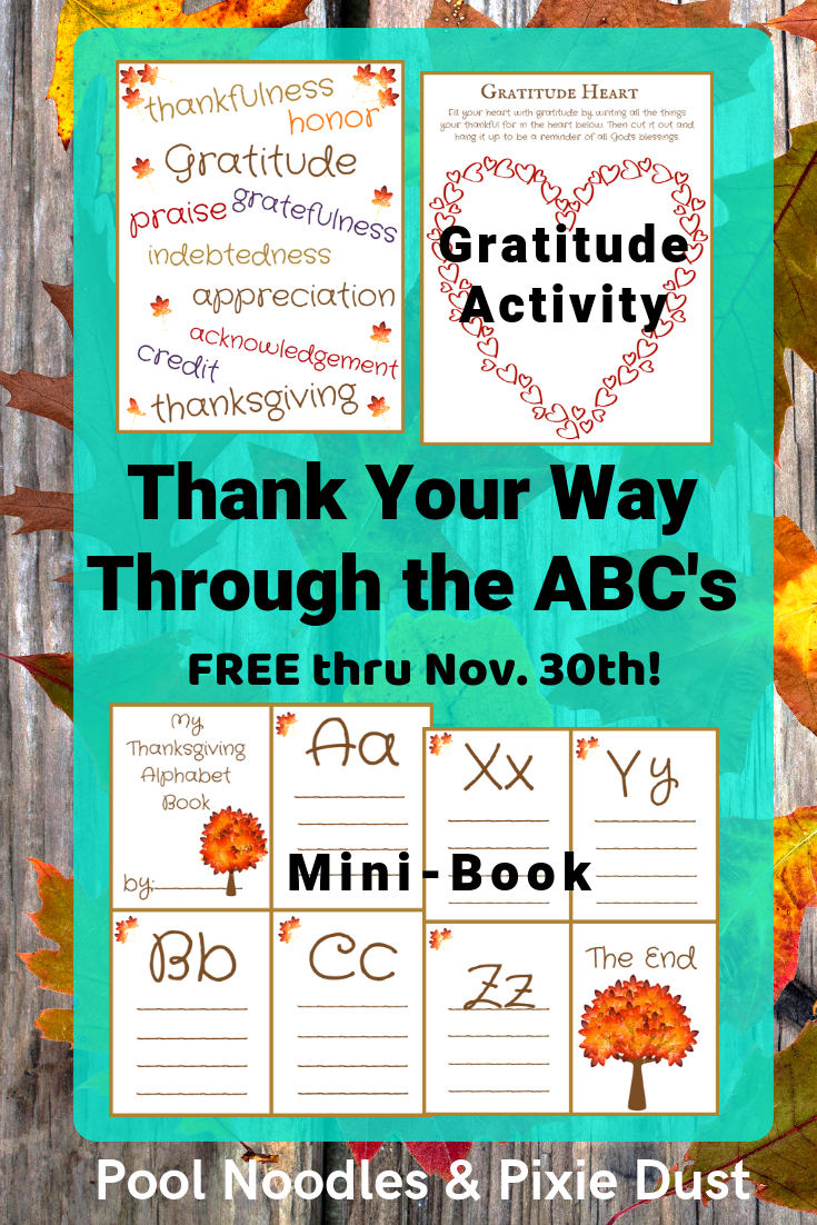 Thank Your Way Through the ABC's - Gratitude Printables & Activities for Thanksgiving