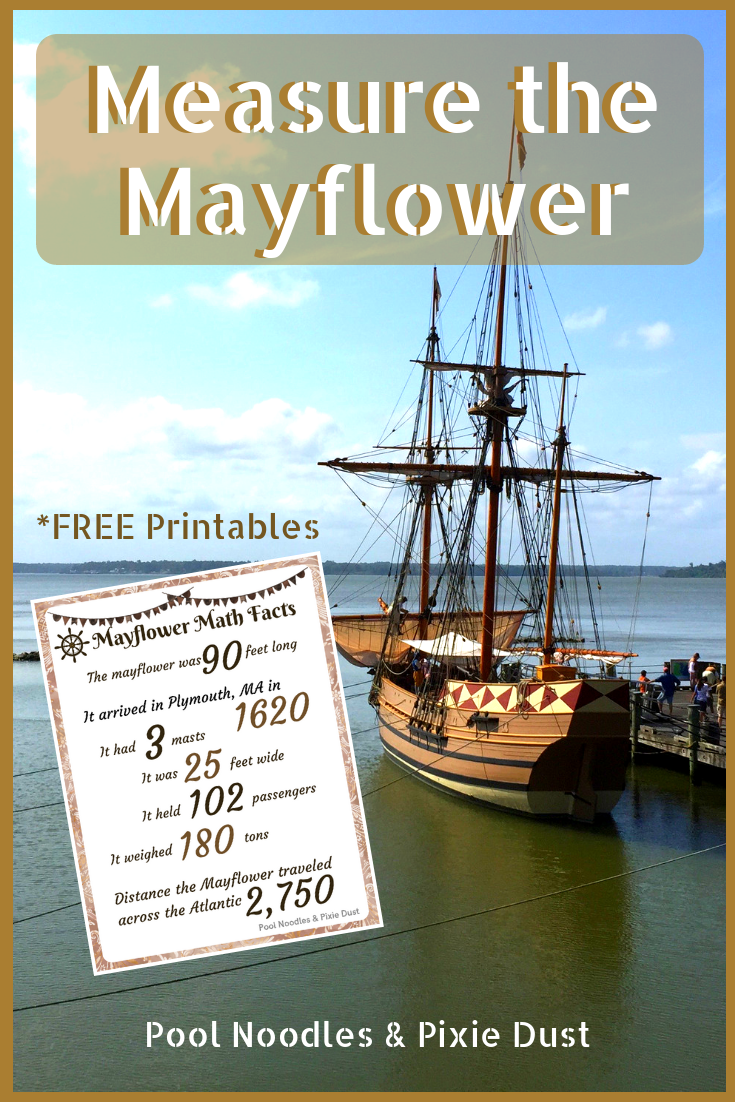 Measure the Mayflower Math Activity - Free Companion Printables and recording sheets - Pool Noodles & Pixie Dust