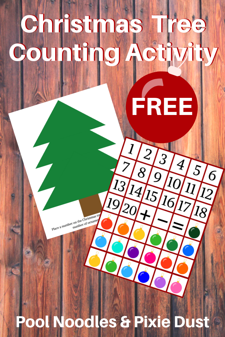 Count to 20 with a Christmas Tree and ornaments. Plus other ideas for counting, addition, place value and more! Pool Noodles & Pixie Dust