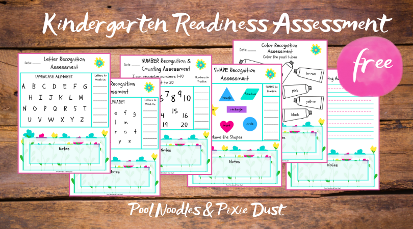 Kindergarten Readiness Assessment Pool Noodles Pixie Dust