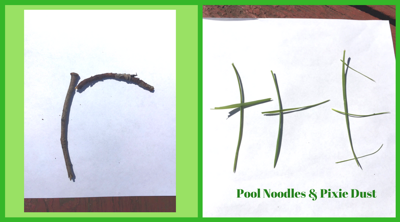 Stick and Grass Spring Name Writing Activities - Pool Noodles & Pixie Dust