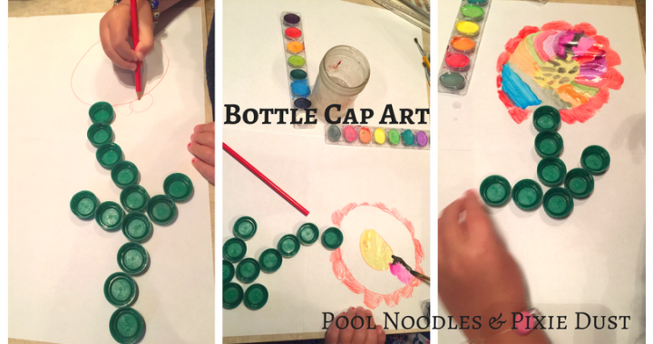 Frugal STEAM Projects Bottle Cap Art - Pool Noodles & Pixie Dust