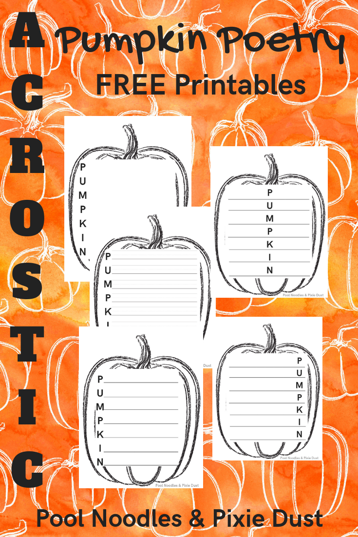 Acrostic Poetry Printables for fun fall themed poetry activities - Pool Noodles & Pixie Dust