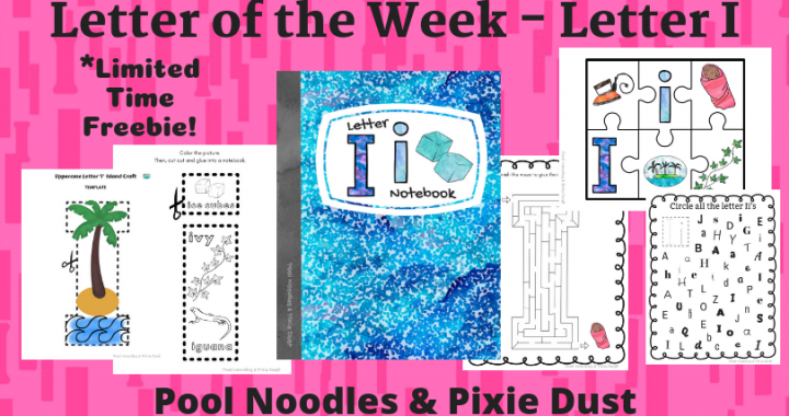 Letter of the Week - Letter I Book list, play ideas, animals that start with I, and a printable Letter I Notebook - FREE for one week!