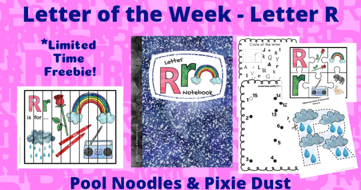 Letter of the Week - Letter R play ideas, book list, animals that start with R and a printable Letter R Notebook - Pool Noodles & Pixie Dust
