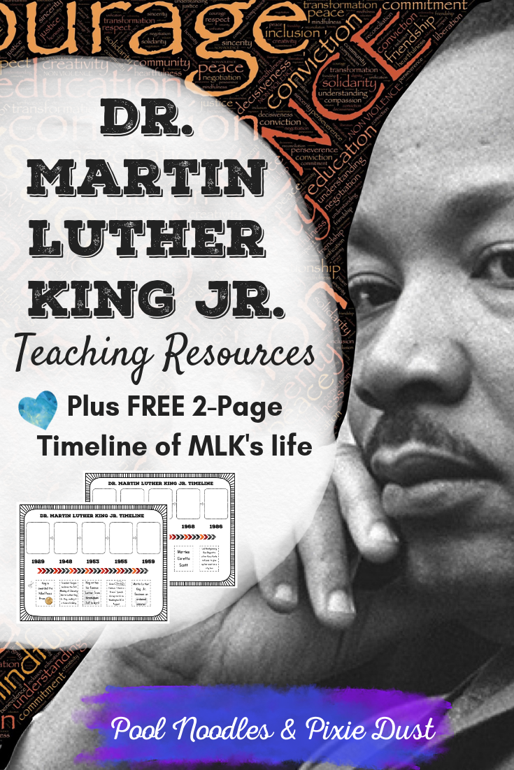 Martin Luther King Jr. Teaching Resources and FREE Cut & Paste Timeline Activity. Find everything you need in one place to teach about Dr. King's life and role in the Civil Rights Movement. Including links to primary resources, an interactive video featuring King's "I Have a Dream" Speech and the March on Washington, lesson plans, videos, audio files, book list and more!