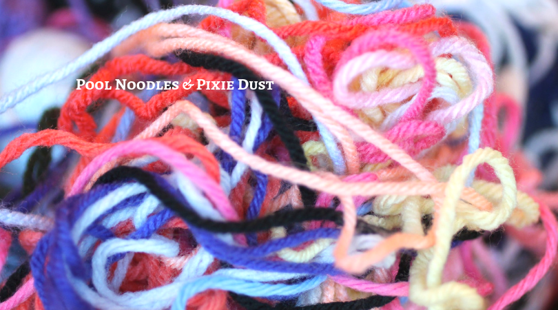 Build a yarn spiderweb for letter S week - Pool Noodles & Pixie Dust