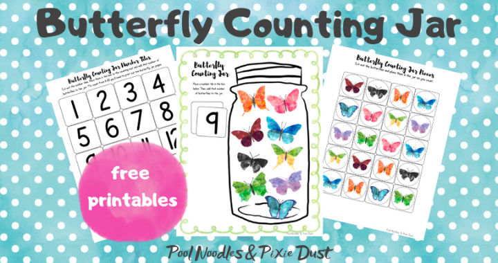 Free Butterfly Counting Jar Activity and Printables. Perfect for Spring Math Centers! - Pool Noodles & Pixie Dust