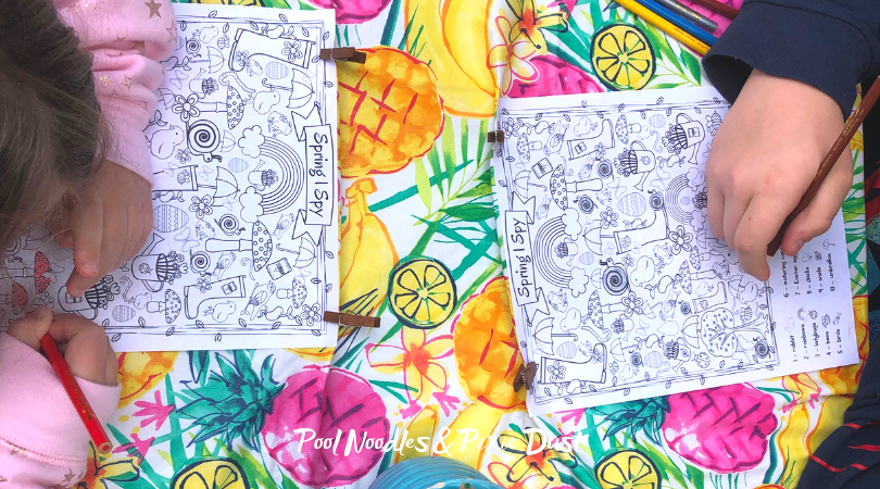 Free Spring I Spy Coloring Pages - Pool Noodles & Pixie Dust