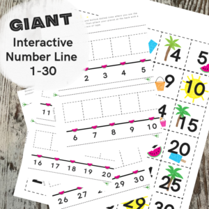 Giant Interactive Number Line for Numbers 1-30 - Pool Noodles & Pixie Dust