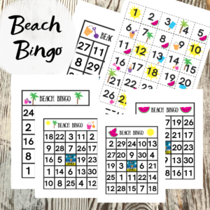Beach-Themed Bingo Printables - Pool Noodles & Pixie Dust