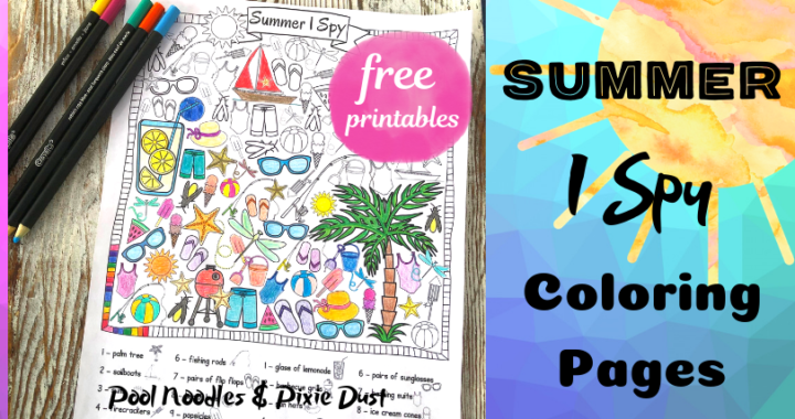 I spy Coloring Pages for Summer! - Pool Noodles & Pixie Dust
