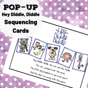 Hey Diddle, Diddle the Cat and the Fiddle Nursery Rhyme Pop-Up Sequencing Card - Pool Noodles & Pixie Dust